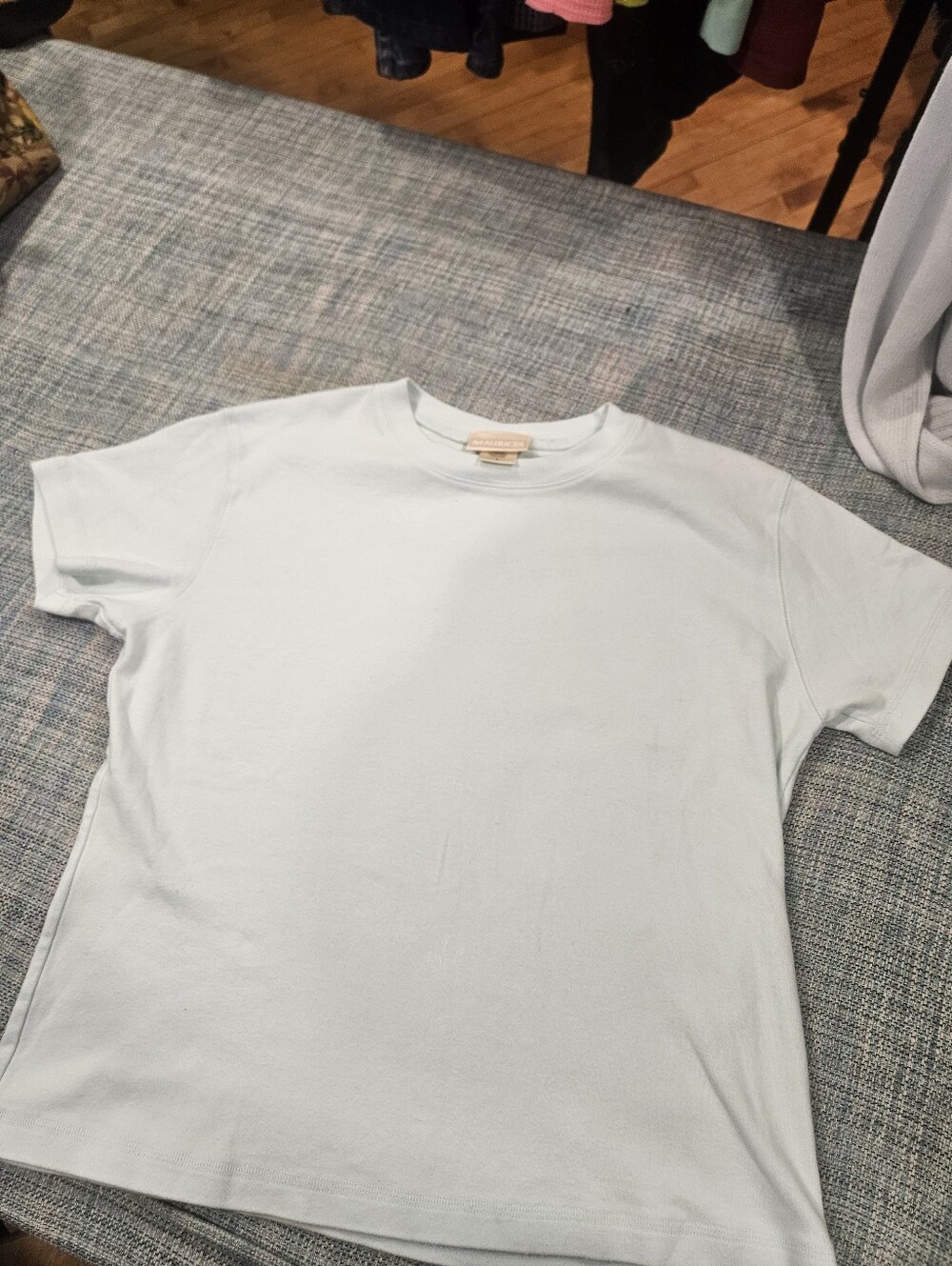 Vintage Maurices Women's Short Sleeve Crew Tee in Light Blue